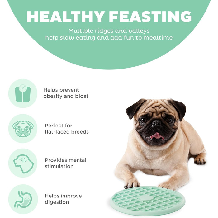 Миска для собак Outward Hound Fun Feeder Slo Tray L, зелена м'ятна - уповільнює годування, запобігає зригуванню, не ковзає
