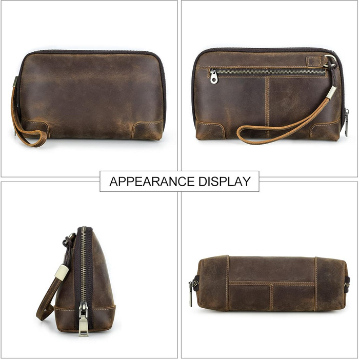 CONTACT'S Family Cable Organizer Bag, Cable Bag Organizer Leather, Leather Electronic, Tech Pouch, Leather Cable Bag