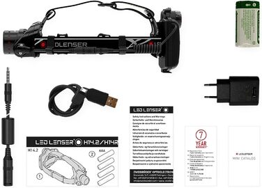 Ліхтар налобний Ledlenser H14R.2, LED, акумуляторний, 1000 люмен, до 35 годин, червоне світло, фокусування однією рукою