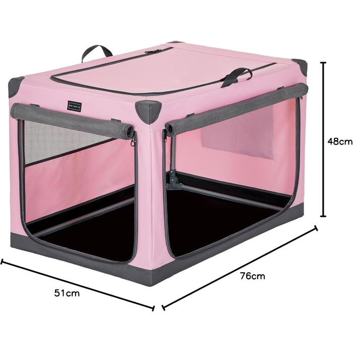 Транспортна переноска для собак та котів Petsfit, складана, для подорожей та авто, рожева, M