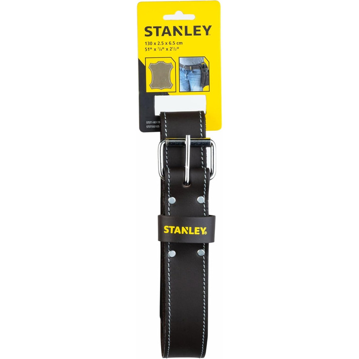 Чоловічий шкіряний ремінь STANLEY STST1-80119 - темно-коричневий, багатоколірний