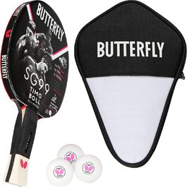 Тенісний стіл Butterfly Timo Boll SG99 | Професійний ракетковий стіл для настільного тенісу | ITTF сертифіковане покриття Wakaba | Анатомічна форма ручки smart.Grip