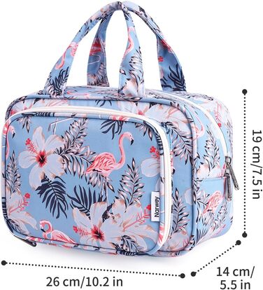 Косметичка для жінок велика, культиваторський мішечок, велика сумка для косметики, чоловіча сумка для туалету, велика сумка для макіяжу (Бежевий фламінго) (Y-aqua Flamingo)