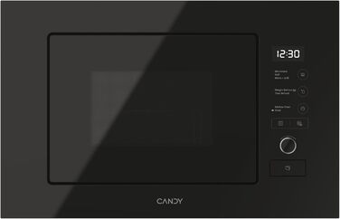 Вбудована мікрохвильова піч Candy MIC 20 EX, 20 літрів, 800W, гриль 1000W, металік (чорне скло)