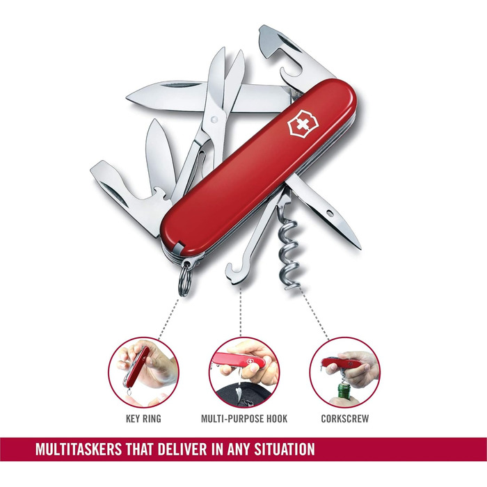 Швейцарський ніж Victorinox Climber, 14 функцій, Swiss Made, Мультитул з ножем, ножицями, відкривачкою для консервів та ковпачка, викруткою, дерев'яний, Limited Edition