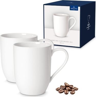 Набір чашок Villeroy & Boch For Me 2 шт, 290 мл, білі, для кави та чаю, преміум порцеляна, можна мити в посудомийній машині та використовувати в мікрохвильовій печі
