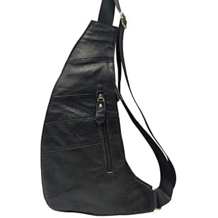 Чорна сумка через плече Sport Nylon для чоловіків та жінок: кросбоді, фанша, нагрудна, для подорожей, школи, бізнесу, ноутбука, велосипеда, туризму, кемпінгу, рюкзак-день, чорна (#02schwarz)