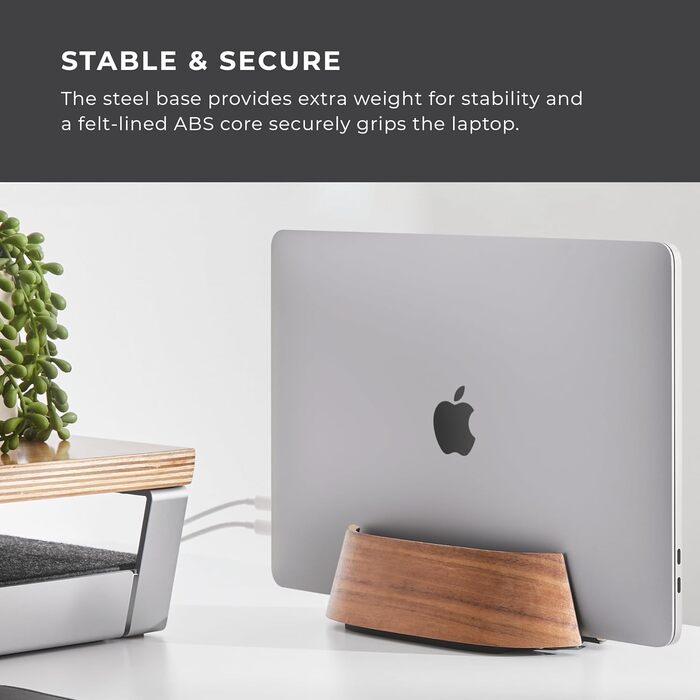 HumanCentric Maple Wood Laptop Stand - Vertical Adjustable Desk Organizer & Docking Station