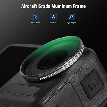 Набір фільтрів NEEWER CPL та ND для DJI Osmo Action 4/5 Pro (4 шт.): CPL, ND8, ND16, ND32. Фільтри для екшн-камери з багатошаровим покриттям.