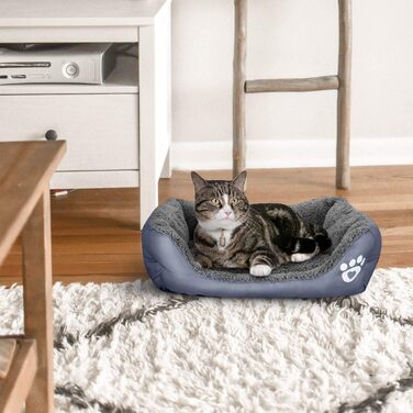 Килимок для кота та собаки AcserGery: м'який, теплий, сірий. Підходить як ліжко для собак та котів