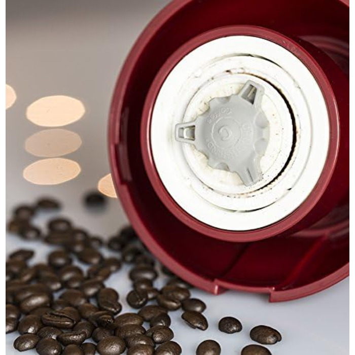 finum® BEAN ME UP – Manual Coffee Grinder with Ceramic Burr Grinder, Infinitely Adjustable, Hand Coffee Grinder, Conical Burr Grinder, Espresso Grinder, Ceramic Hand Grinder, Suitable for All Coffee Beans, Coffee – Black, 17x17x17.5 cm