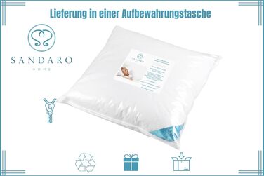 Подушка Sandaro Home з гусячого пуху 80x80 см, 1100 г, натуральна, сертифікат Öko-Tex