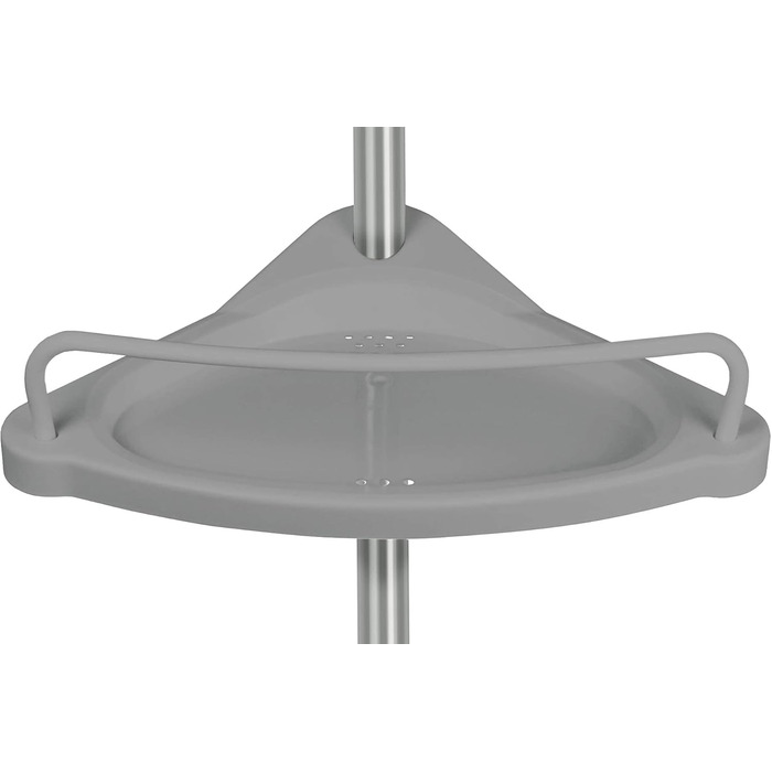 Stardis Telescopic Corner Shelf, Stainless Steel, Rust-Proof with 4 Shelves, Shower Shelf, Telescopic Shelf for Shower, Bathroom, Shower Shelf, Height Adjustable from 120-300 cm, Grey
