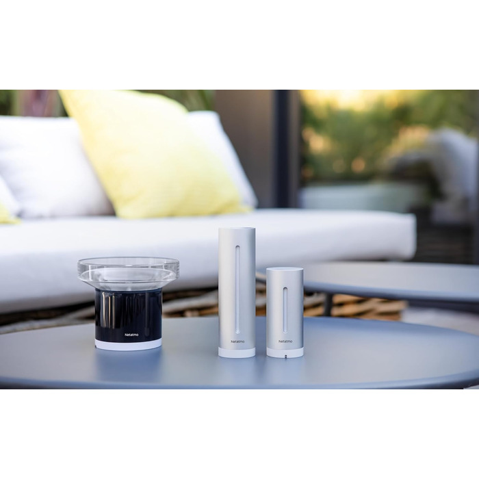 Netatmo Pack with indoor and outdoor weather station, wireless outdoor sensor, and intelligent rain gauge, humidity, air quality, indoor noise level, air pressure, NBU-NWS-NRG-EU Weather Station + Rain Gauge