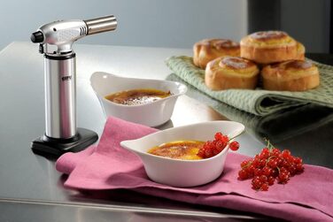 GEFU FUEGO – Кухонний пальник FUEGO з регульованою полум'ям до 1300°C | 60 хв. роботи | Для крем-брюле, овочів | З дитячим блокуванням