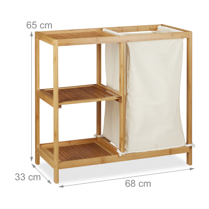 Relaxdays Bamboo Laundry Basket with Hamper