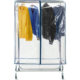 Tatkraft BIG Garment Rack Cover, Clothes Rack Cover, Plastic, Transparent, 2 Zippers, Extra Wide, cm (L96)
