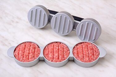 Пресс для бургерів Gräwe з 50 аркушами пергаментного паперу: набір для приготування смачних гамбургерів, паті, BBQ (3 міні-преси з антипригарним покриттям)