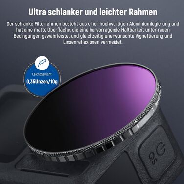 NEEWER Набір фільтрів ND для DJI Osmo Action 3/4/5 Pro, 6 шт. (ND8, ND16, ND32, ND64, ND1000, CPL), аксесуари для екшн-камери