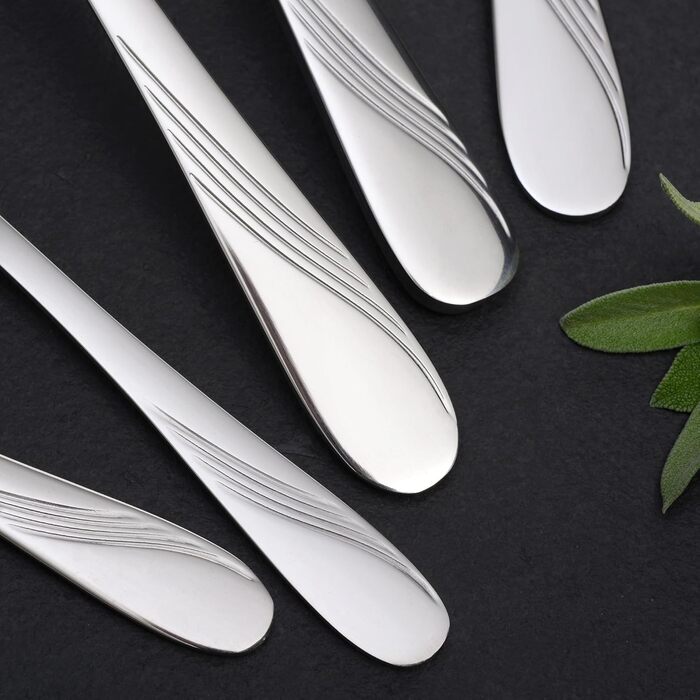 GRÄWE Cutlery Set for 12 People, 60-Piece - Stainless Steel Table Cutlery, Rust-Proof, Nickel-Free - STRALSUND Series
