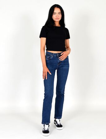 Джинси жіночі ESRA Straight Jeans з еластичного деніму, висока талія, прямі, великі розміри до 40