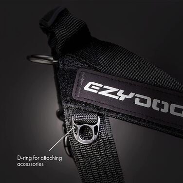 Шлейка для собак EzyDog Express - для маленьких, середніх та великих собак, світловідбиваюча, регульована, з м'якою підкладкою. Ідеально підходить для бігу та їзди на велосипеді (XS, Чорний). XS (42-53 см), Чорний