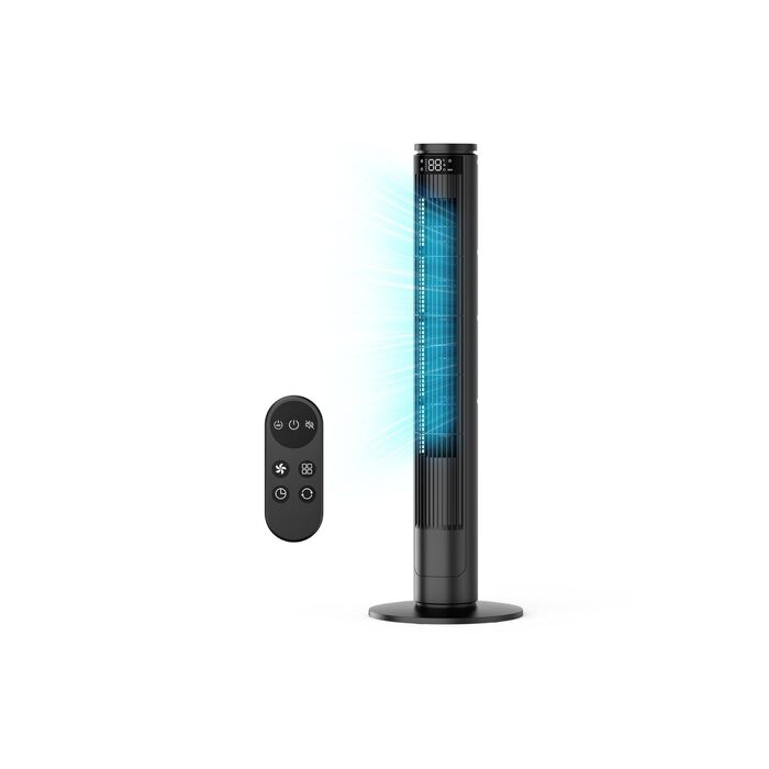 Вентилятор Tower Leise з Пультом, 91 см: 5 Режимів, 6 Швидкостей, Таймер 12 год, ECO-режим, Обертання 70°, для Вітальні та Спальні