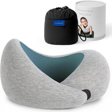 Подушка для шиї Ostrichpillow Go - з Memory Foam, ергономічний дизайн, синій колір, у комплекті сумка, знімний чохол