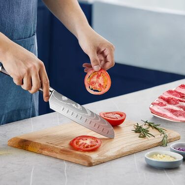 Набір кухонних ножів Dfito, 8 предметів, з нержавіючої сталі, різні розміри, зручні ручки