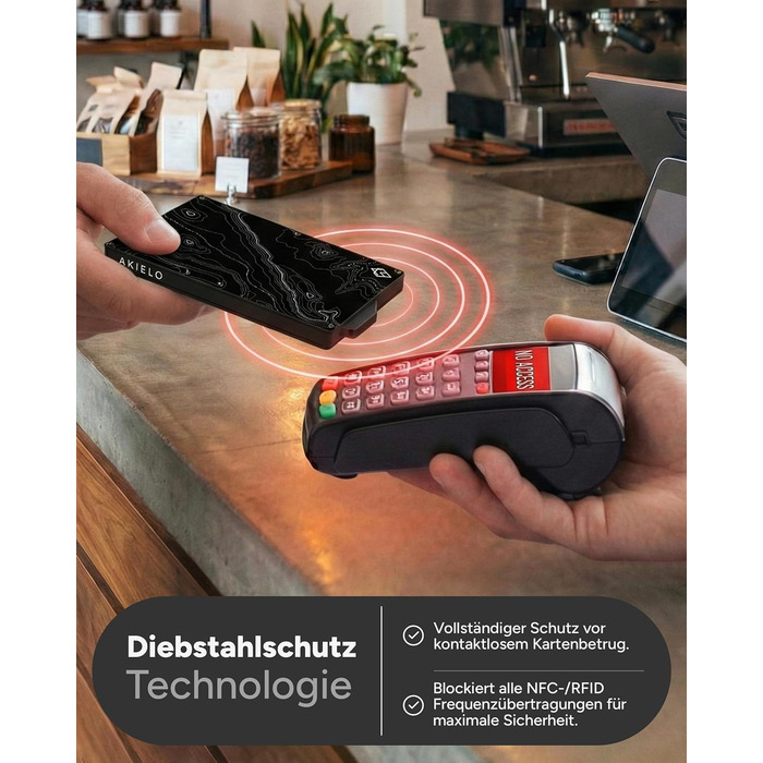 Кластинка для карток з RFID захистом та подарунковою коробкою – Мінімалістичний гаманець для чоловіків – Компактний картхолдер з безконтактним захистом (Alpha Collection) 07. Topo Edition