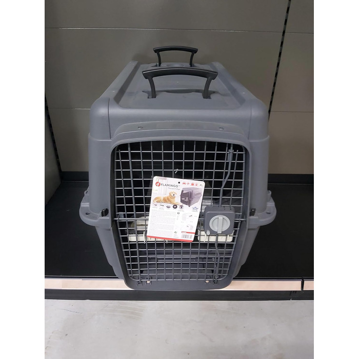 Клітка-переноска для собак Flamingo Lanta XL (60x92x69 см), темно-сірий колір | Безпечна, практична та комфортна