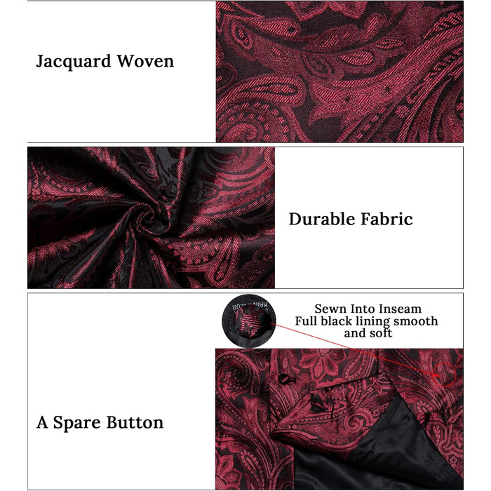 Костюмний аксесуар DiBanGu: жилет, краватка, хустинка, запонки, лапєль-кліп (7 шт.) з павутинкою, розмір XXL, для весілля та свят