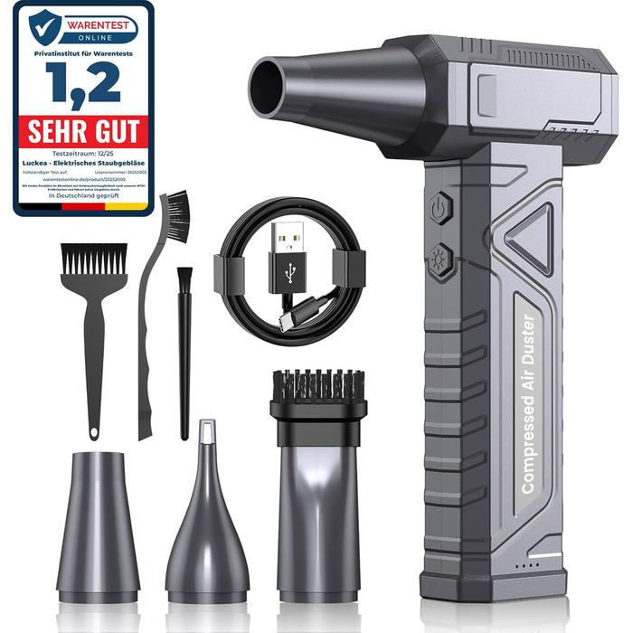 Електричний повітряний пилосос для чищення ПК - Air Duster 200000 RPM, 4-ступенева регулювання, акумуляторний міні-фен, для клавіатури, дому, авто