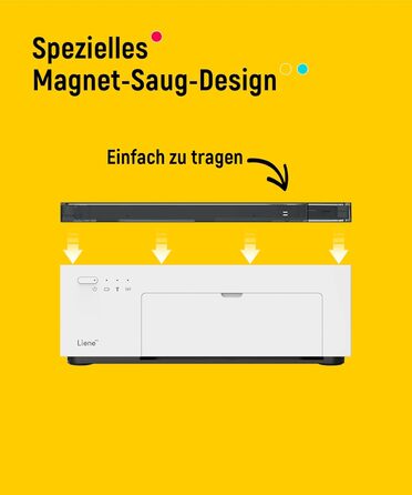 Портативний фотодрук для смартфонів Liene (10x15 см) + 2 пачки фотопаперу (20+80 аркушів), WiFi, сублімація, для iPhone/Android/PC, білий