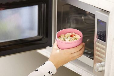 Mepal | Lunchpot Ellipse Mixed Mini | Vivid Lilac + Nordic Black | To-go muesli cup | Partition for yogurt & muesli | 300 ml + 120 ml | Suitable for freezer, microwave & dishwasher