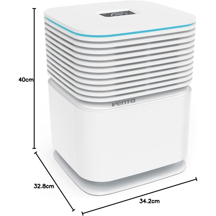 Повітряочисник та зволожувач Venta AW735 Hybrid: 6 л, 350 мл/год, H13, активне вугілля, керування через додаток, 50 м²/125 м²