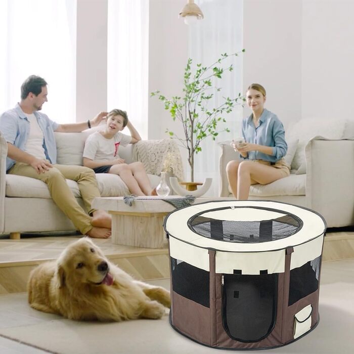 Складаний вольєр для цуценят, 70x70x40 см - вольєр для собак, для дому, водовідштовхуючий, Oxford