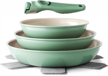 Redchef Ceramic Nonstick Pan Set - 6 Piece Induction Cookware Set (20, 24, 28 cm) - PTFE, PFOA & PFAS Free