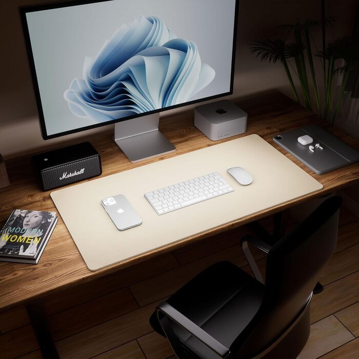 Підкладка для столу Aothia з натурального корку та PU-шкіри, 65x35 см, бежева