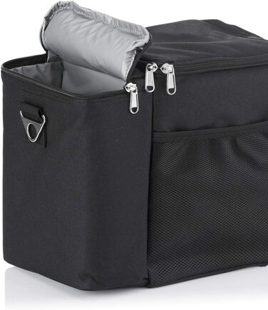 Сумка-холодильник Dimono® 15L з 3 контейнерами для їжі; пікнікова сумка з 3 ланчбоксами + кришка; сумка для обіду Isotasche з 3 боксами та охолоджувальним акумулятором (чорна)