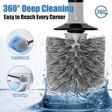 Набір для чищення унітазу JEHONN з щіткою, ерготичним тримачем та прихованим пінцетом, міцний, для ванної, умивальника