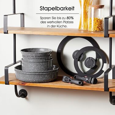 Набір посуду ROSSETTO 7 предметів: каструлі, сковороди з антипригарним покриттям, нержавіюча сталь, PFOA & PFOS-free