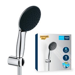 Душова лійка GROHE Vitalio 110, економна, 8 л/хв, 1 режим, універсальний підключення, силіконове кільце, хром, для стіни (27940001)