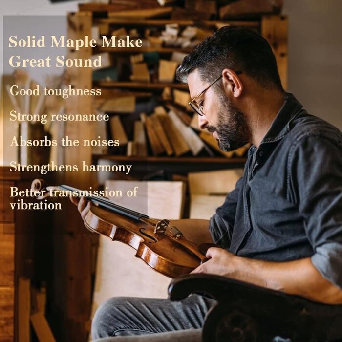Скрипка набір, дерев'яна скрипка для дорослих початківців (4/4)