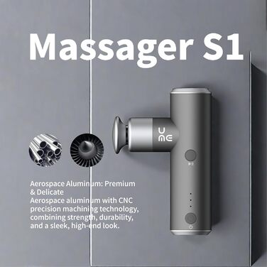 Масажер Breo S1 Mini: портативний, тихий, з 4 насадками, USB-C, чорний