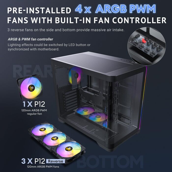 Корпус ATX/M-ATX/M-ITX Antec GEH C5 Curve ARGB - чорний, роздрібний продаж