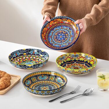 Набір супових тарілок Vancasso (6 шт) з порцеляни, 840 мл – для супу, салату, рамену, мюслі, пасти та десерту