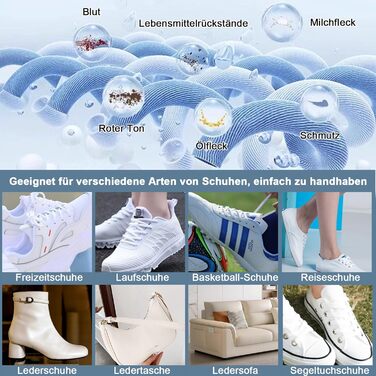 SANYHOM Sneaker Cleaner Set 8 in 1, Sneaker Cleaning Set for Sneakers and Shoes, Premium Sneaker Cleaner Shoe Cleaning Set with Brush, Shoe Cleaning Cream, and Towel for White Shoes, Athletic Shoes