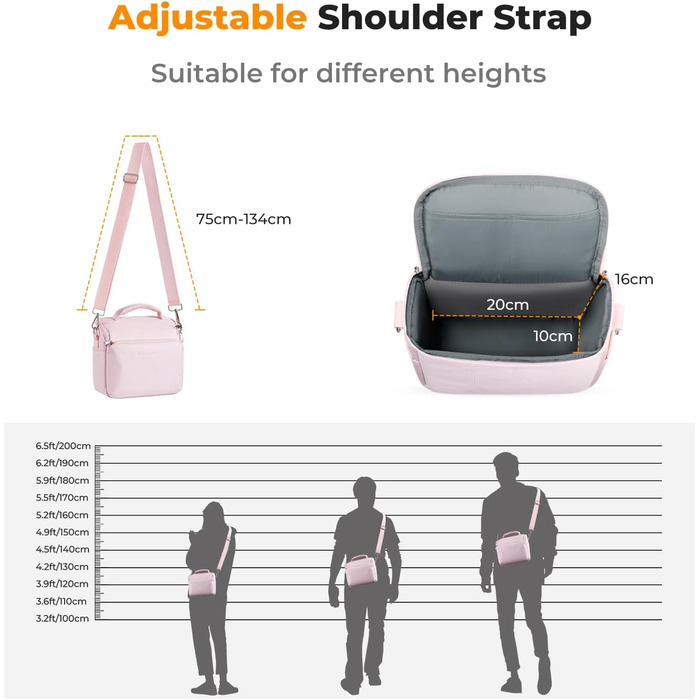 Сумка-рюкзак для фотокамери K&F Concept C-rosa, рожева, для фотографів