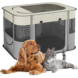 Вольєр для цуценят Relaxdays XL: розкладний, 43x71x55 см, для дому та вулиці, переносний, Oxford-тканина, кольоровий